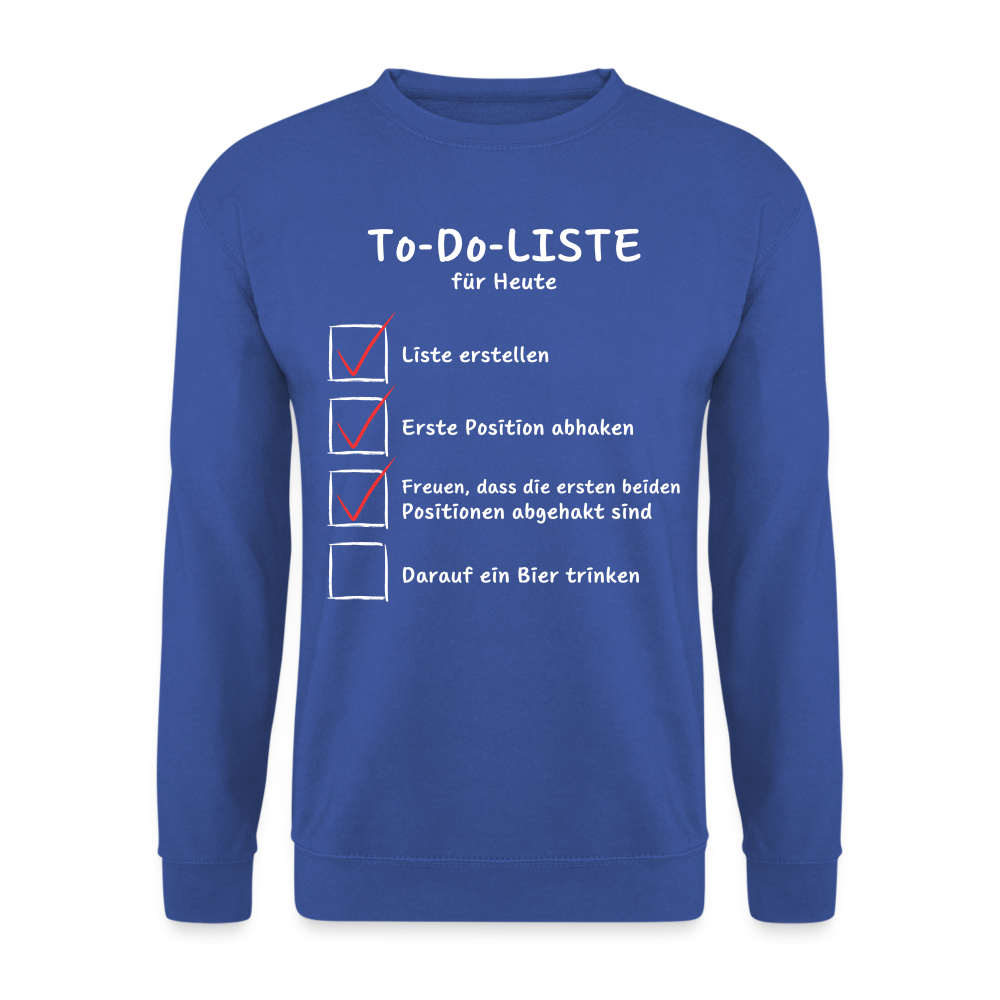 TO DO LISTE - Unisex Pullover - Royalblau